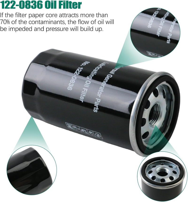 PACEWALKER 4PCS 122-0836 Oil Filter Fit for Onan RV QG Generators 5500 7000 Series HGJAA HGJAB HGJAC Replaces OE 01220836 B7238 LF16165 - Image 2
